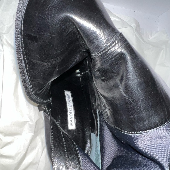 BNIB Manolo Blahnik Tall Knee Pita Suede Leather Boots - Picture 6 of 16